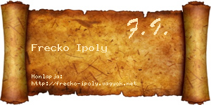 Frecko Ipoly névjegykártya